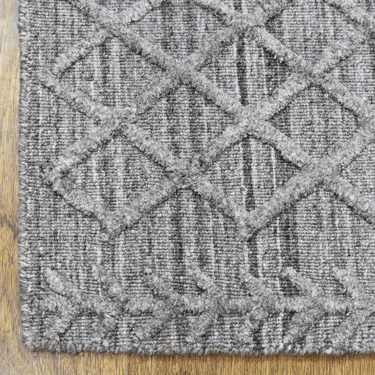 Rugsotic Carpets Hand Woven Overtufted Kilim Polypropylene 5'x8' Area Rug Geometric Dark Gray