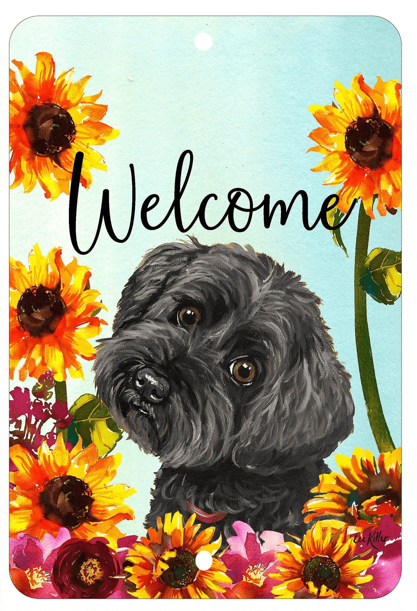Yorkiepoo Welcome Indoor/Outdoor Aluminum Sign - Made In Usa