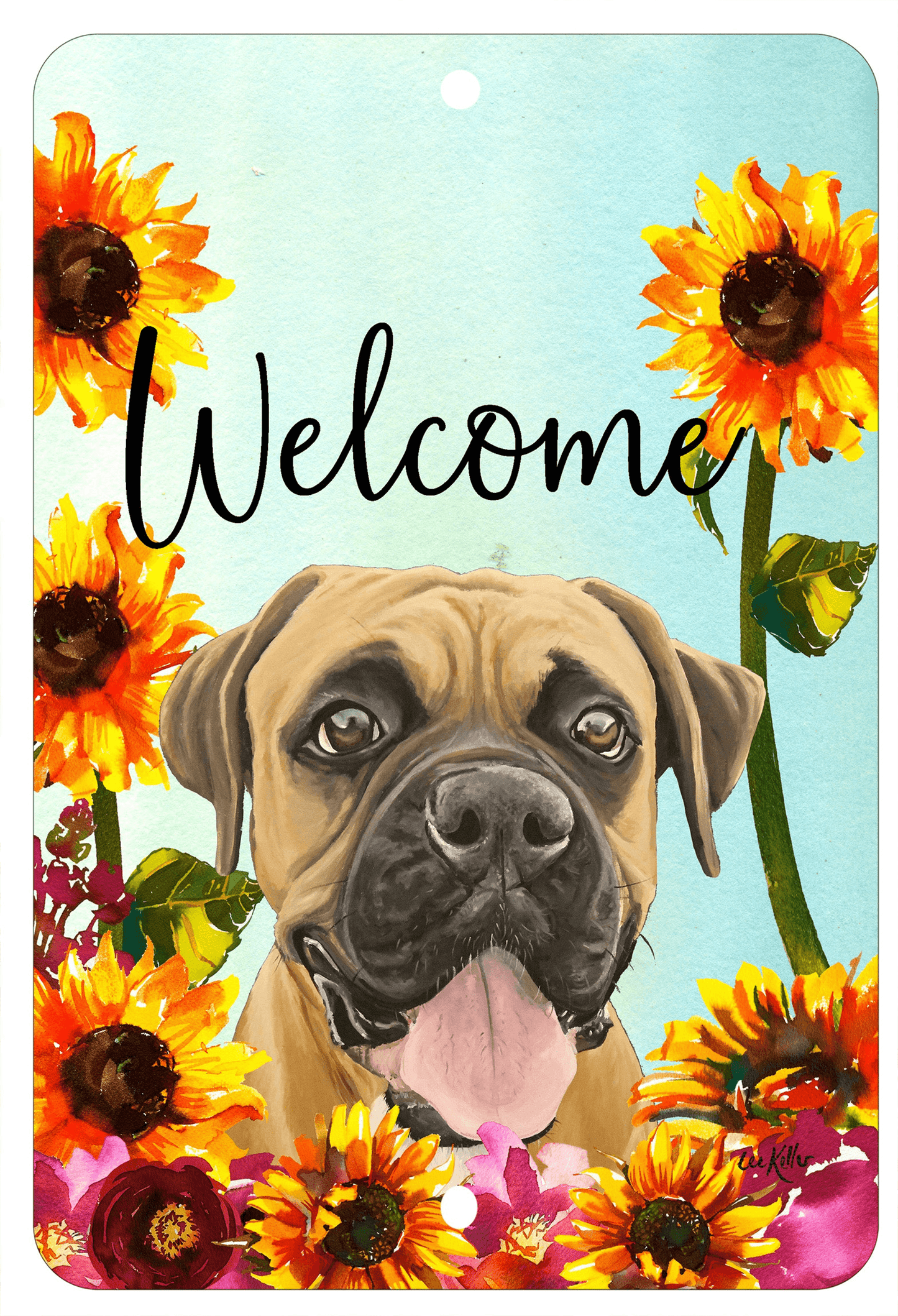 Boxer Uncropped Welcome Indoor/Outdoor Aluminium Sign