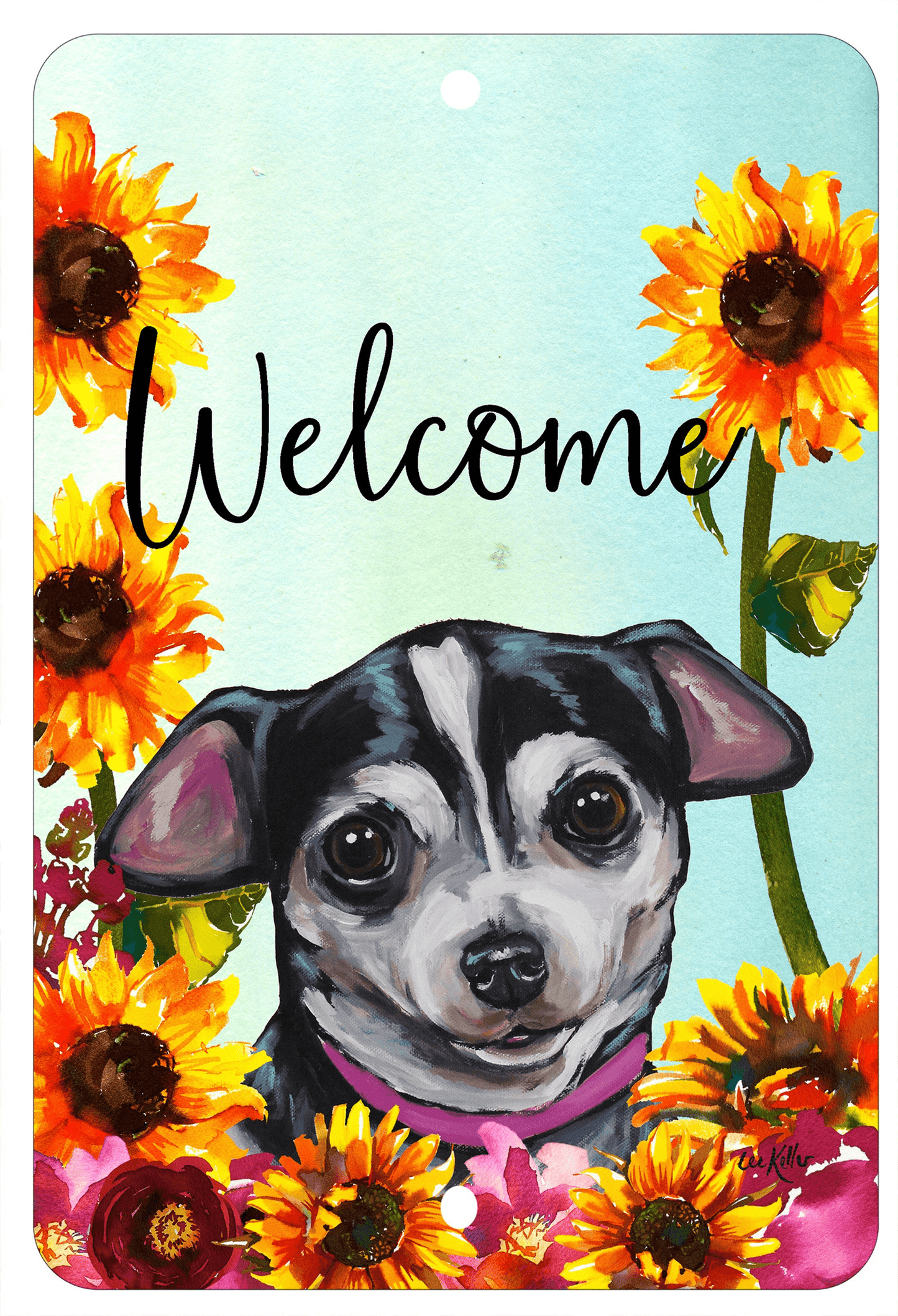 Chihuahua Black Indoor/Outdoor Aluminium Dog Sign