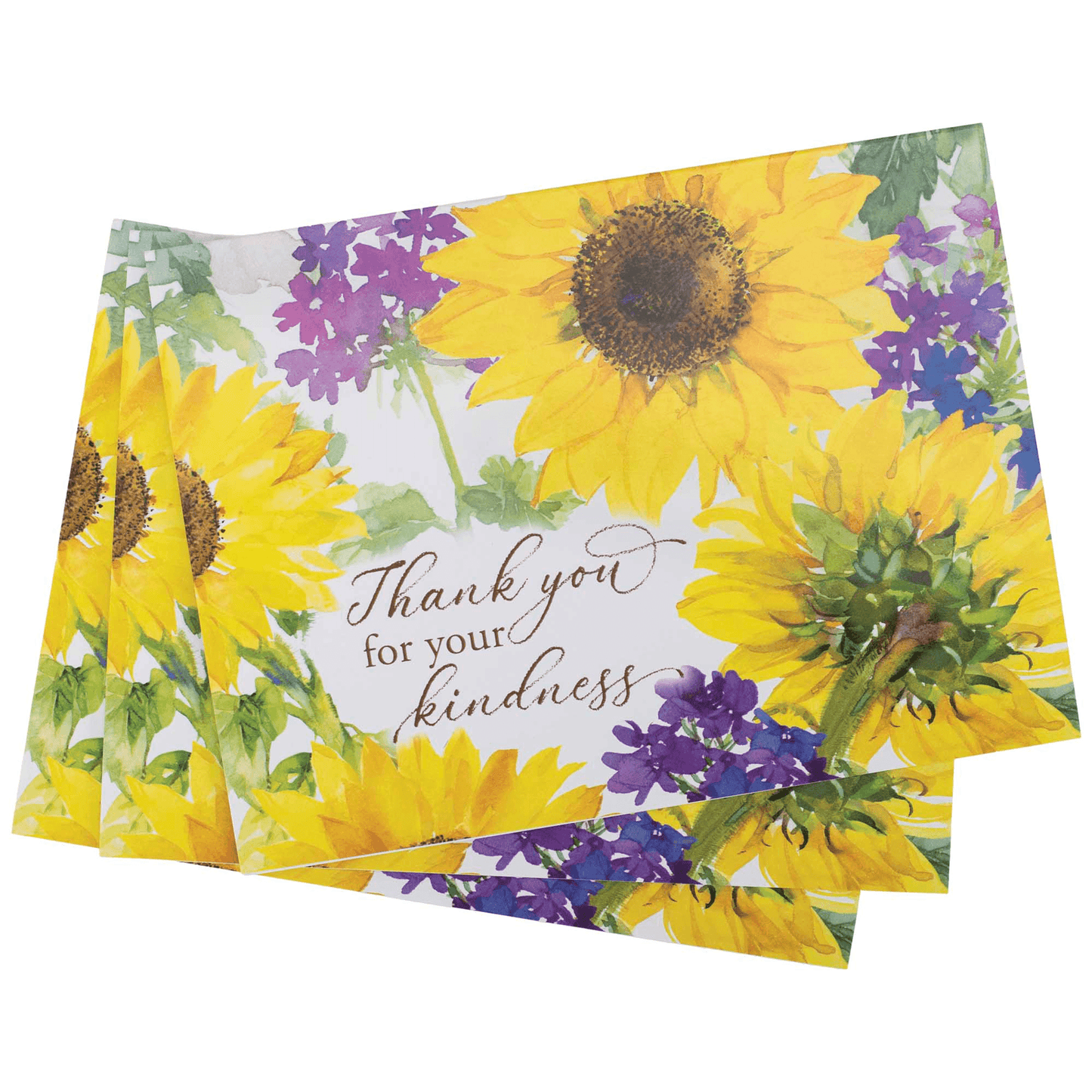 Thank You Sunflowers Card Set - Assorted Designs With Envelopes