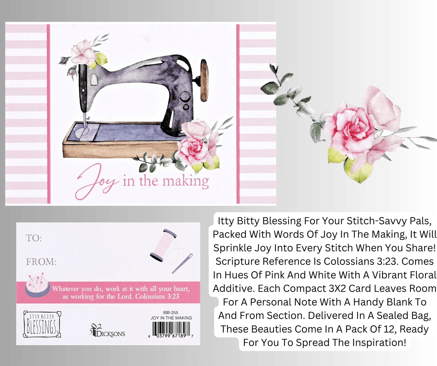 Itty Bitty Joy Cards - Inspirational Floral Notes