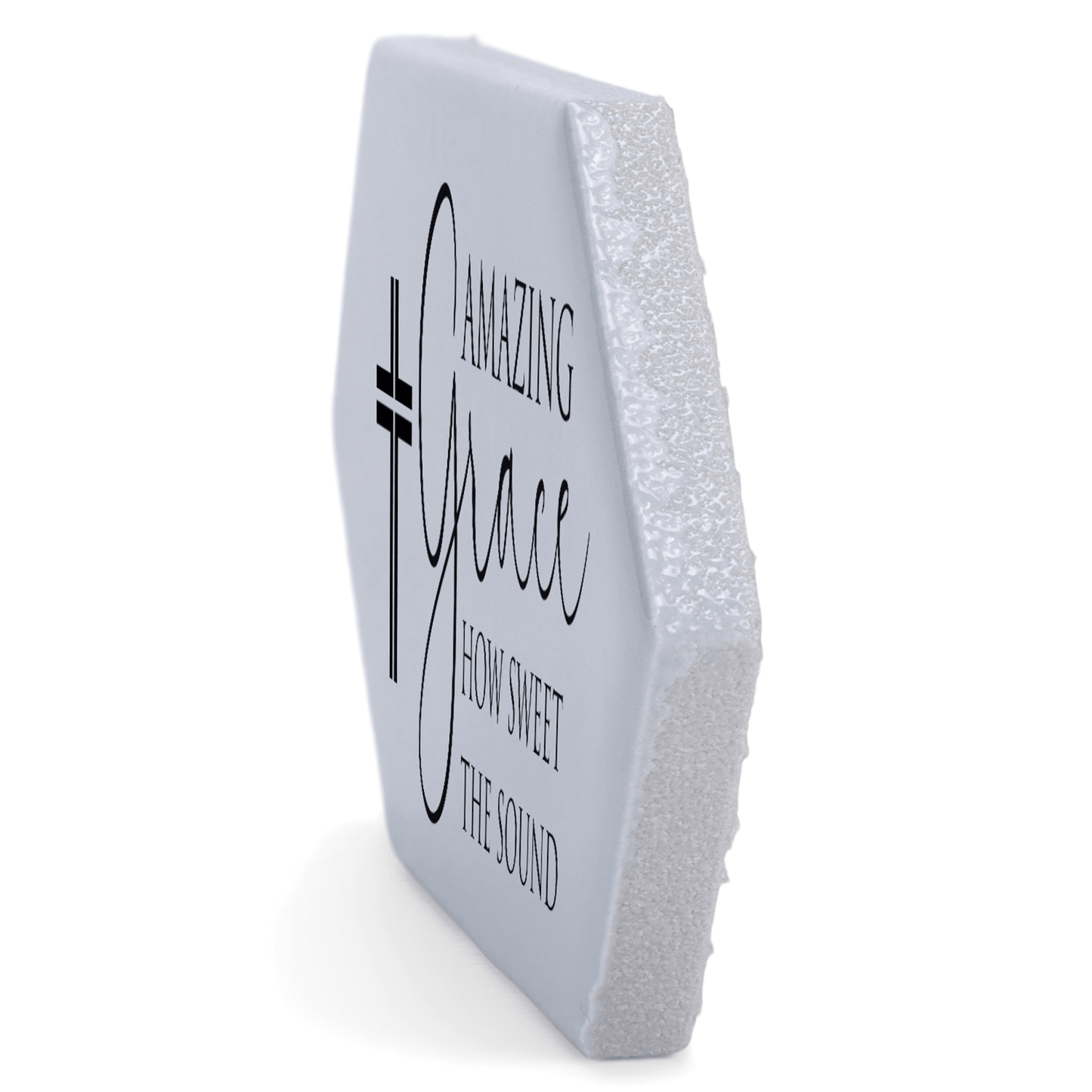 Grey Ceramic Picket Tile With Heartfelt Sentiment