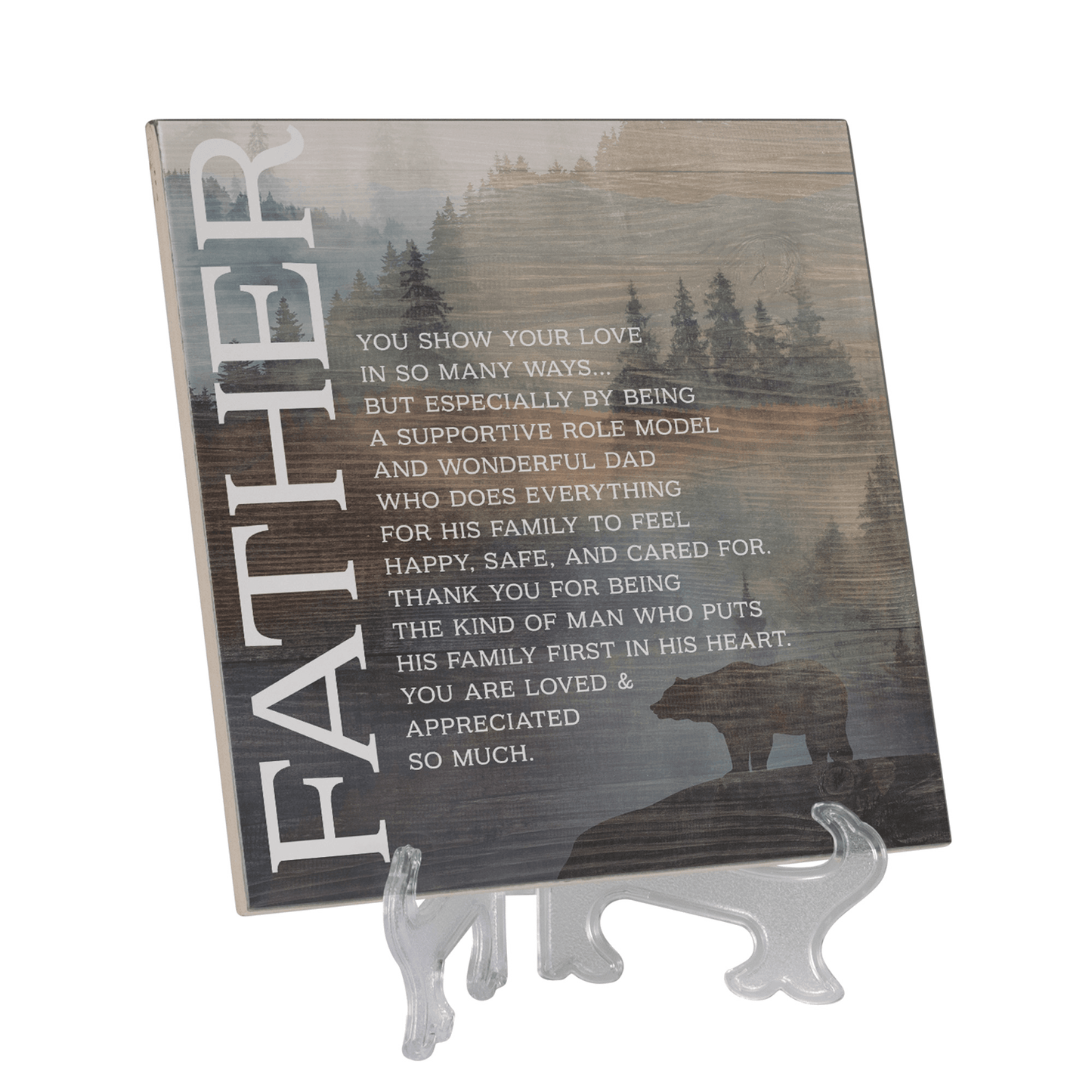Charcoal Gray Ceramic Wall Tile - Father, You Show Your Love