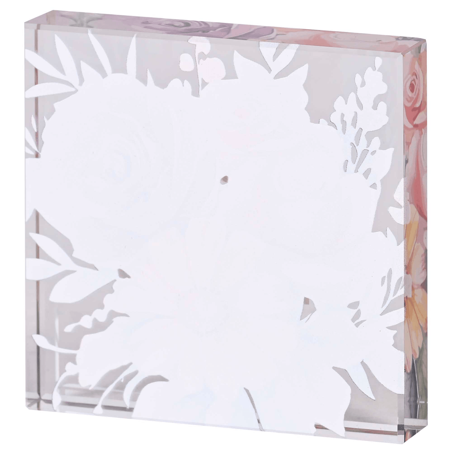 Elegant Tabletop Glass Plaque: Celebrating Woman's Virtue