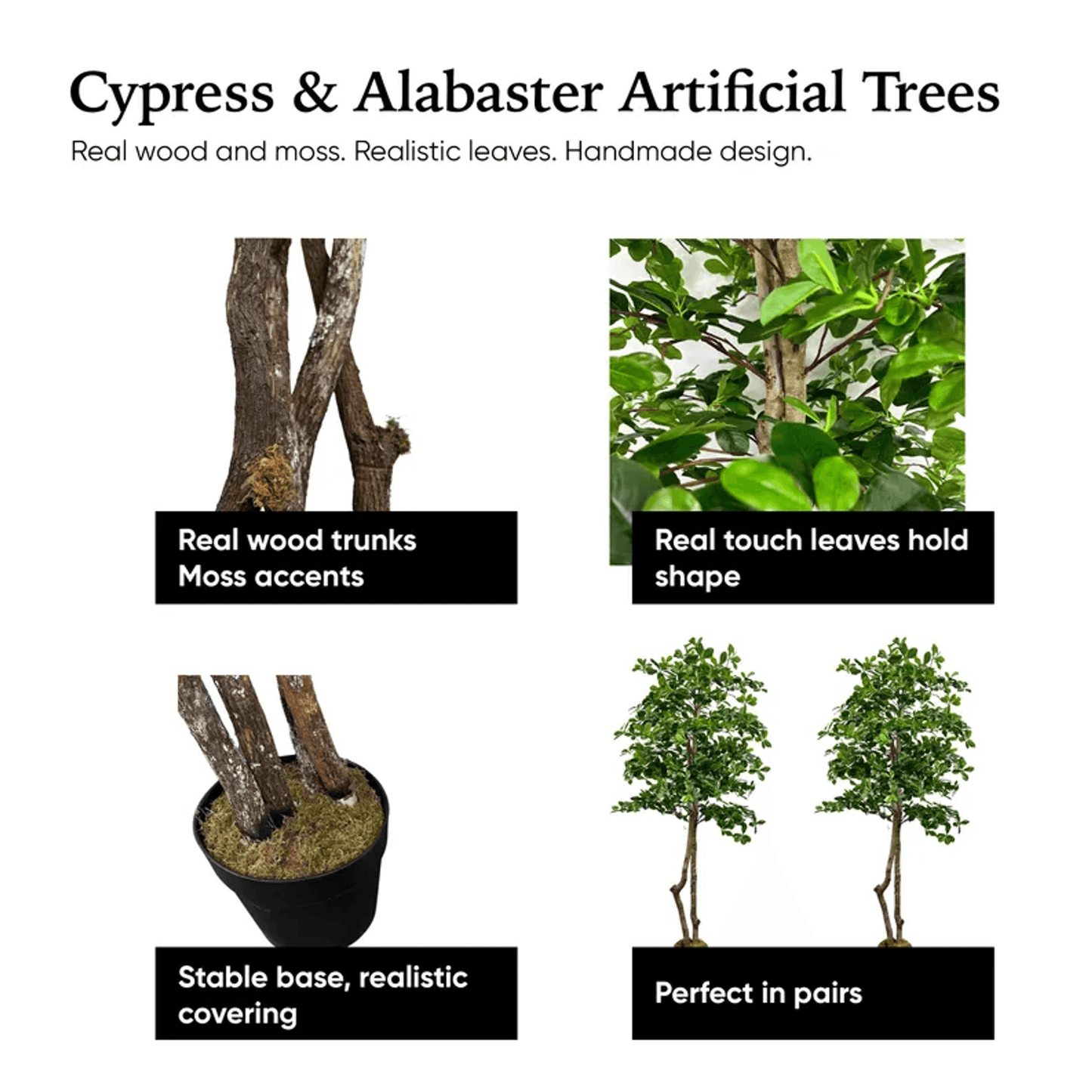 Handcrafted 6' Italian Black Olive Leaf Artificial Tree