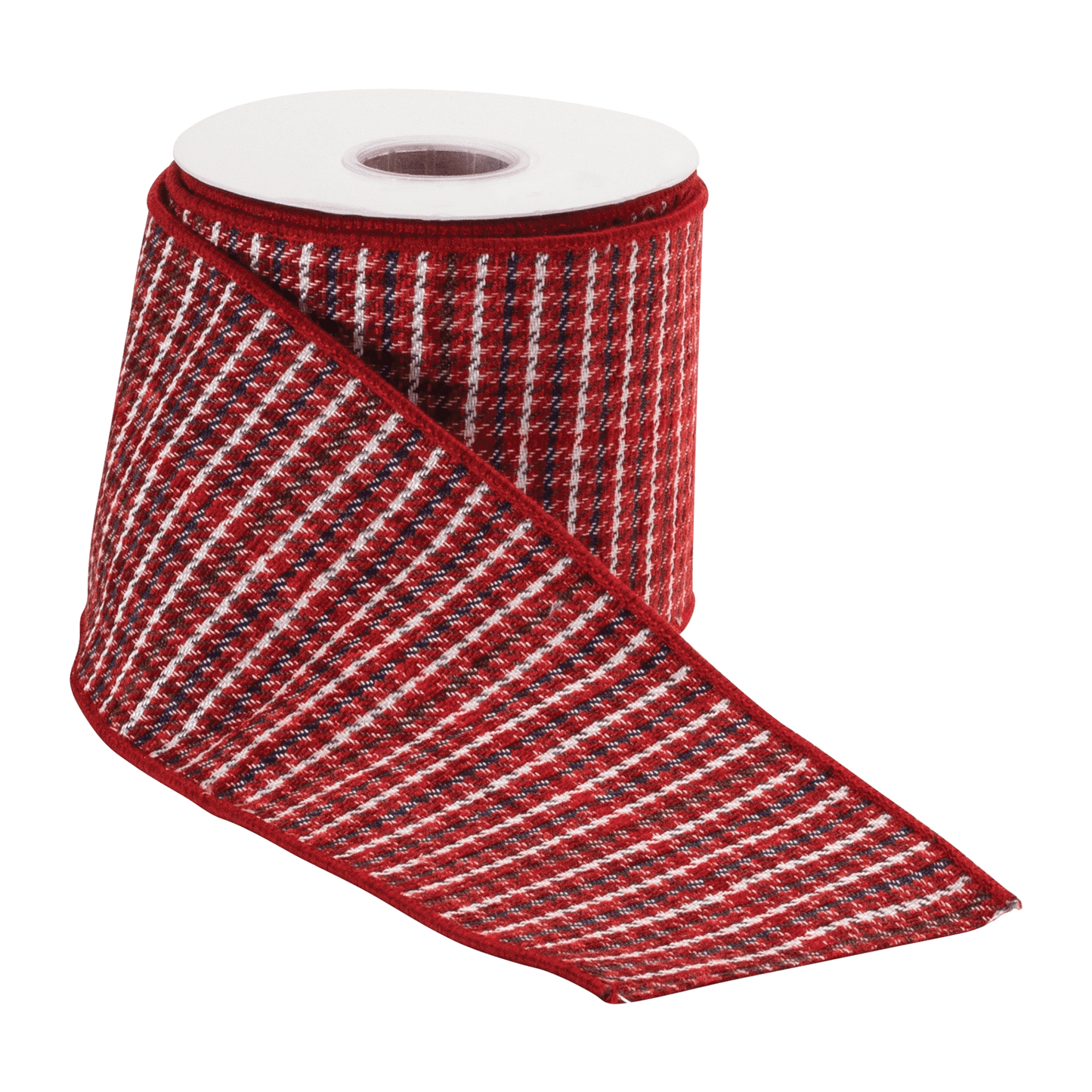 Wired Holiday Ribbon - 4" X 10 Yards Red And Gold Striped Design