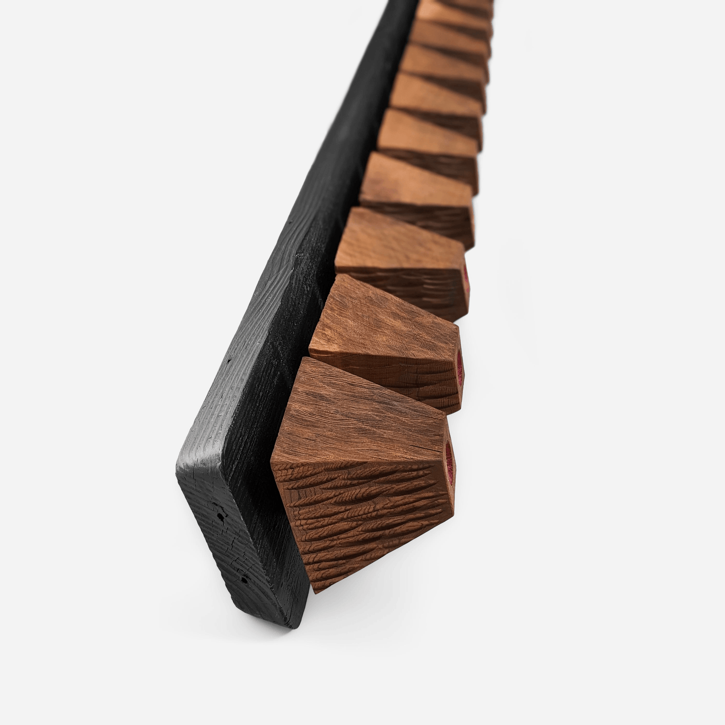 Handcrafted Wooden Pyramid Wall Sculpture
