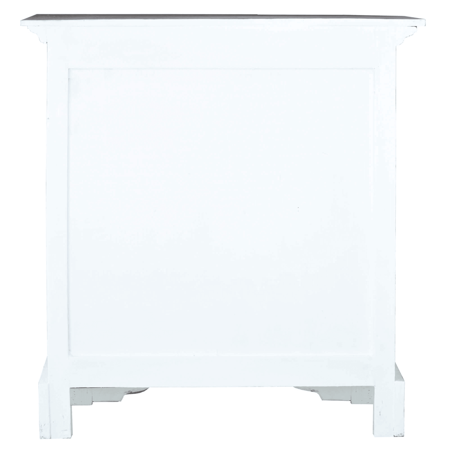 Cottage Solid Wood Accent Cabinet In Distressed White And Driftwood Brown