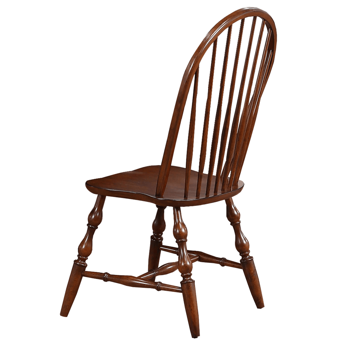 Sunset Trading Andrews Windsor Spindleback Dining Chairs - Set Of 2 In Chestnut Brown