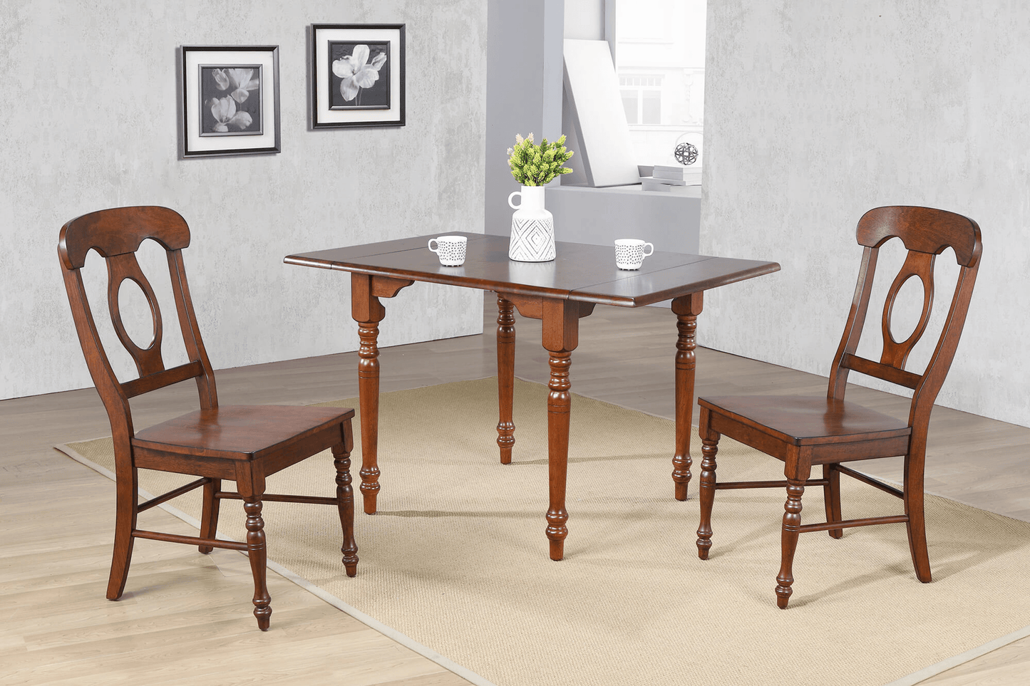 Sunset Trading Andrews Extendable Drop Leaf Dining Table - Chestnut Brown, Seats 2-4