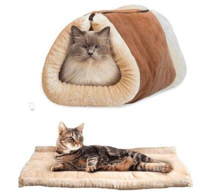 Cozycat Rustling Sound Cat Tunnel Sleeping Bag - Dog Hugs Cat