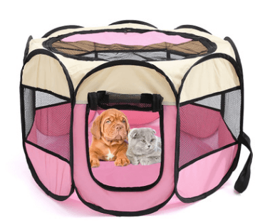 Fast Folding Octagonal Pet Fence, 600D Oxford Cloth, Waterproof And Catching Cat, Dog Cage, Pet Cage - Dog Hugs Cat