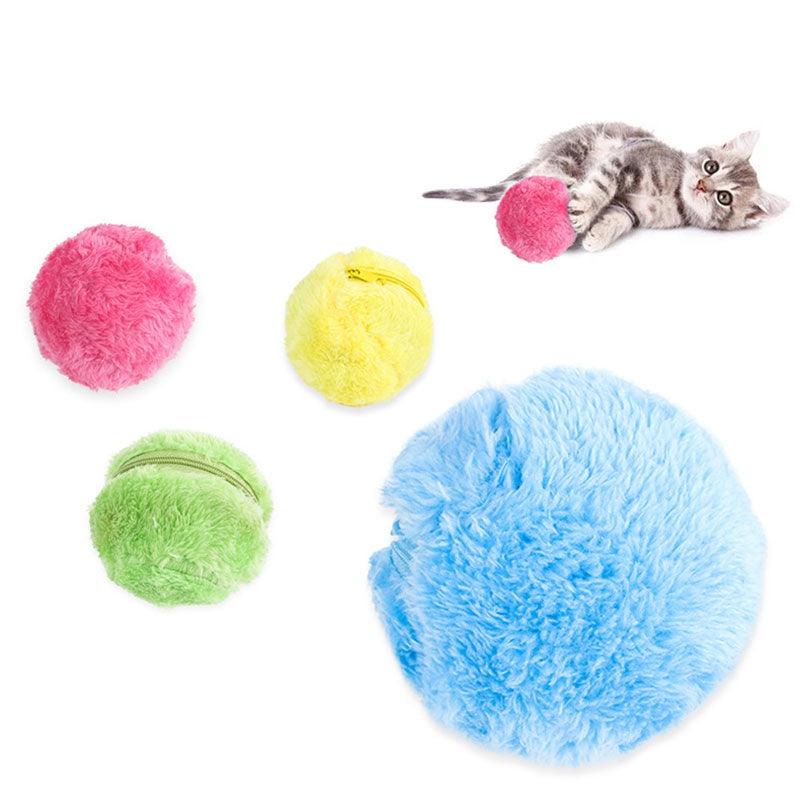 Magic Roller Ball Activation Automatic Ball Dog Cat Interactive Funny Chew Plush Electric Rolling Ball Pet Dog Cat Toy - Dog Hugs Cat