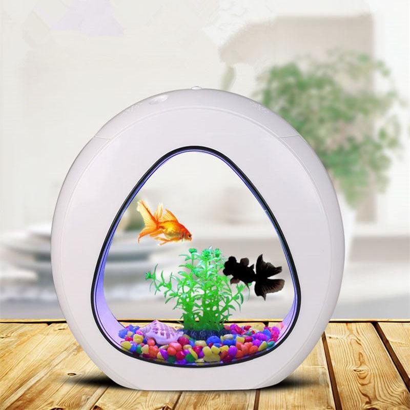 Desktop Fish Tank Aquarium - Dog Hugs Cat