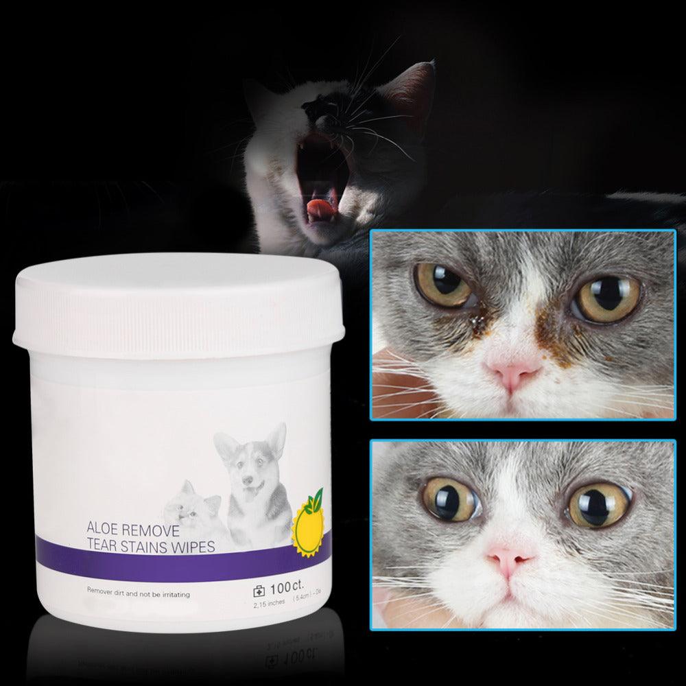 Pet Eye Grooming Wipes Dog Cat Eyes Gentle Tear Stain Cleaning Wet Wipes Hygienic Grooming Pet Wipes - Dog Hugs Cat