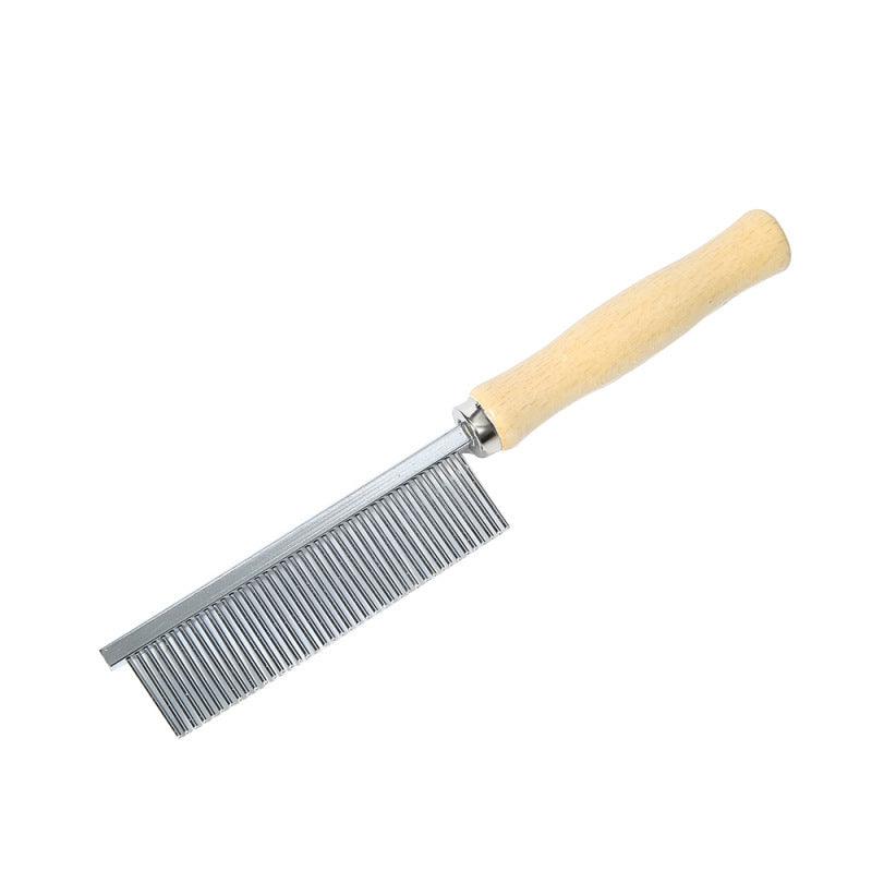Cat And Dog Grooming Open-Knot Comb, Large Wooden Handle Comb - Dog Hugs Cat