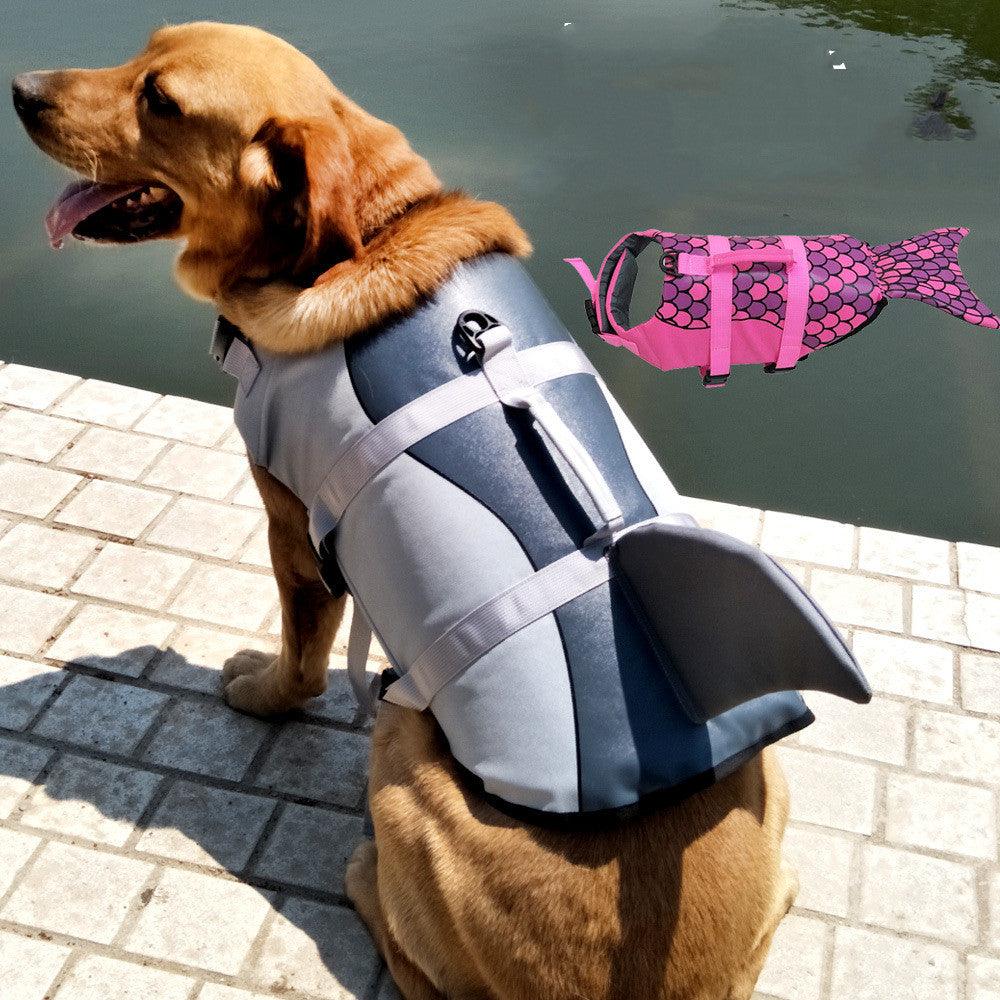 Dog Life Vest ASENKU Dog Shark, Adjustable Ripstop, Dog Swimming