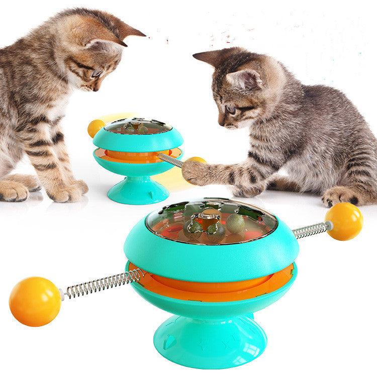 Rotatable Cat Toys Supplies With Catnip Interactive Training Toys For Cats Kitten Cat Accessories Pet Products - Dog Hugs Cat