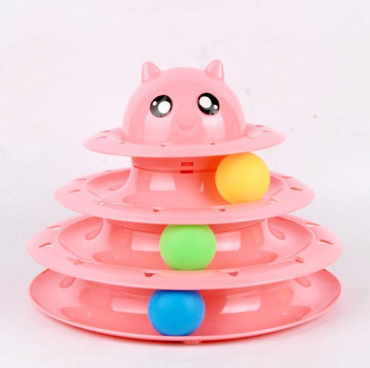 Cat Toy Cat Turntable Ball Three-Layer Cat Tower - Dog Hugs Cat
