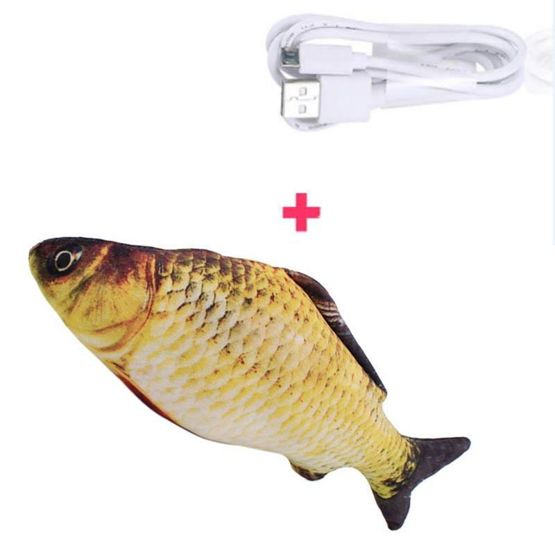 Electric Funny Cat Simulation Fish Beating Usb Jumping Cat Toy - Dog Hugs Cat