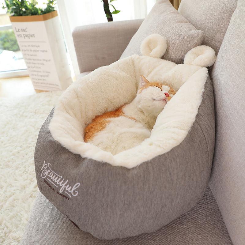 Pet Dog Bed Warming Soft Sleeping Bag Cushion Puppy Kennel - Dog Hugs Cat