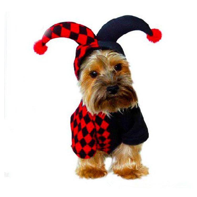 Halloween Funny Clown Pet Dog Cat Costume - Dog Hugs Cat