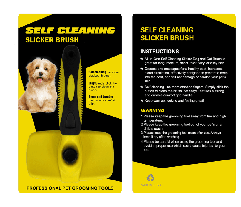 Pet Self Cleaning Slicker Brush - Dog Hugs Cat
