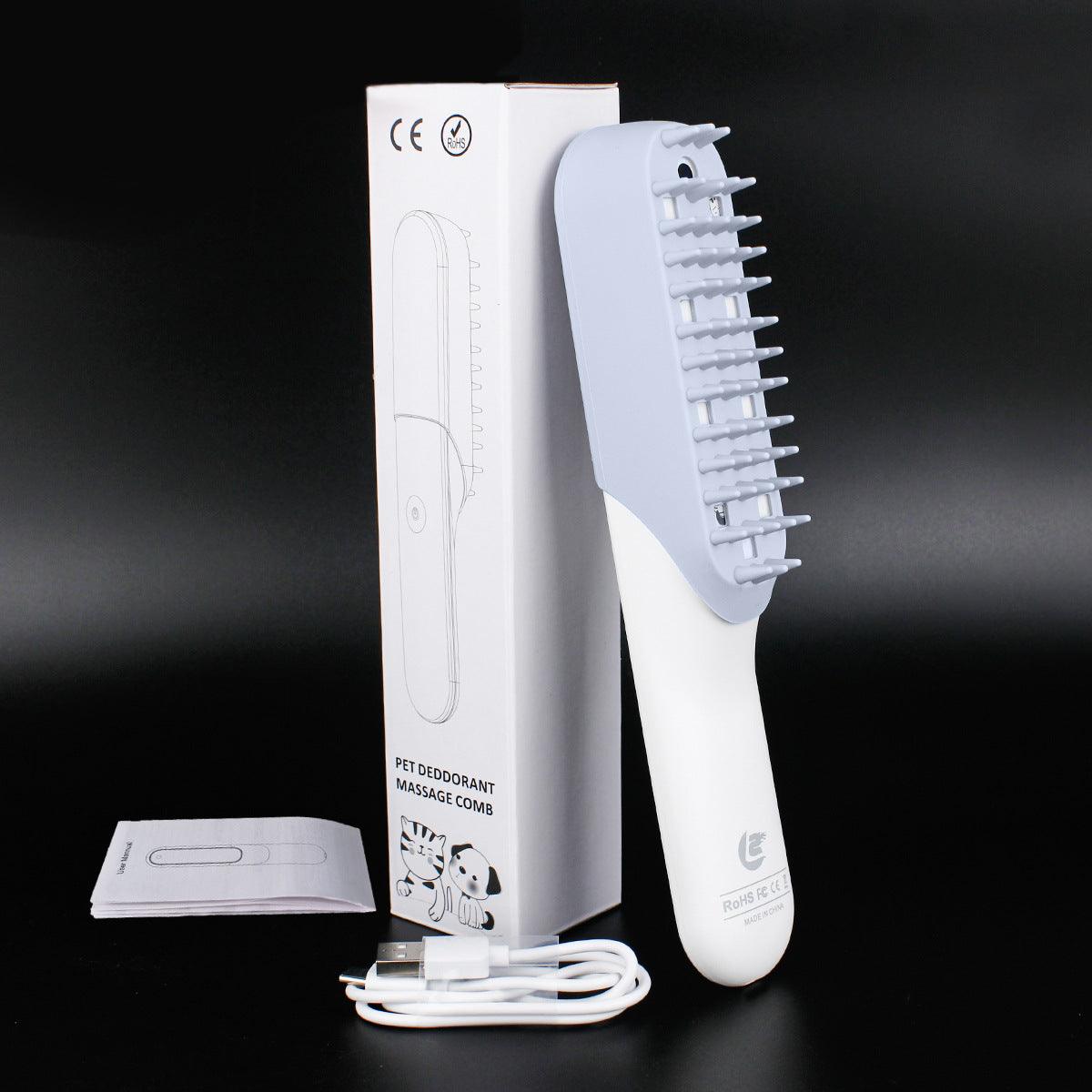 Pet Silicone Massage Brush Deodorant Sterilization Comb Handle Dog Grooming Shaving Massage Cleaning Comb Fur Remove Brush - Dog Hugs Cat
