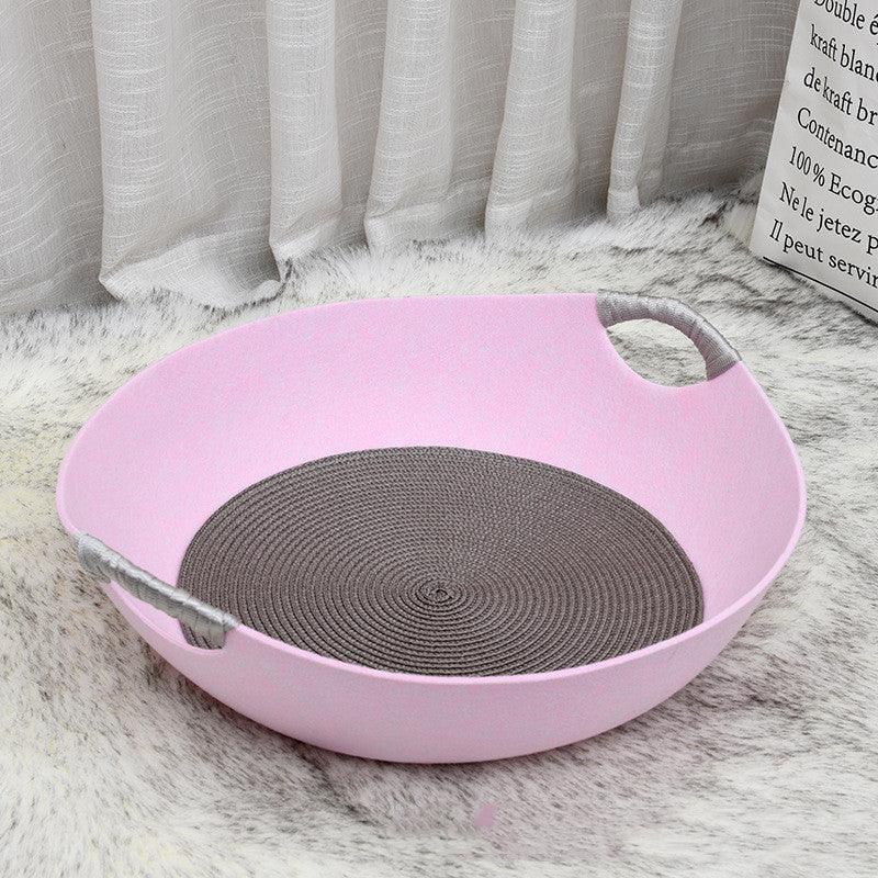 Creative Felt Pan Style Pet Cat Litter - Dog Hugs Cat