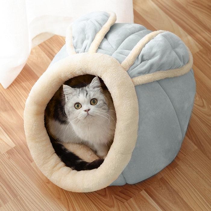 Cat House Villa Enclosed Cat Supplies Bed - Dog Hugs Cat