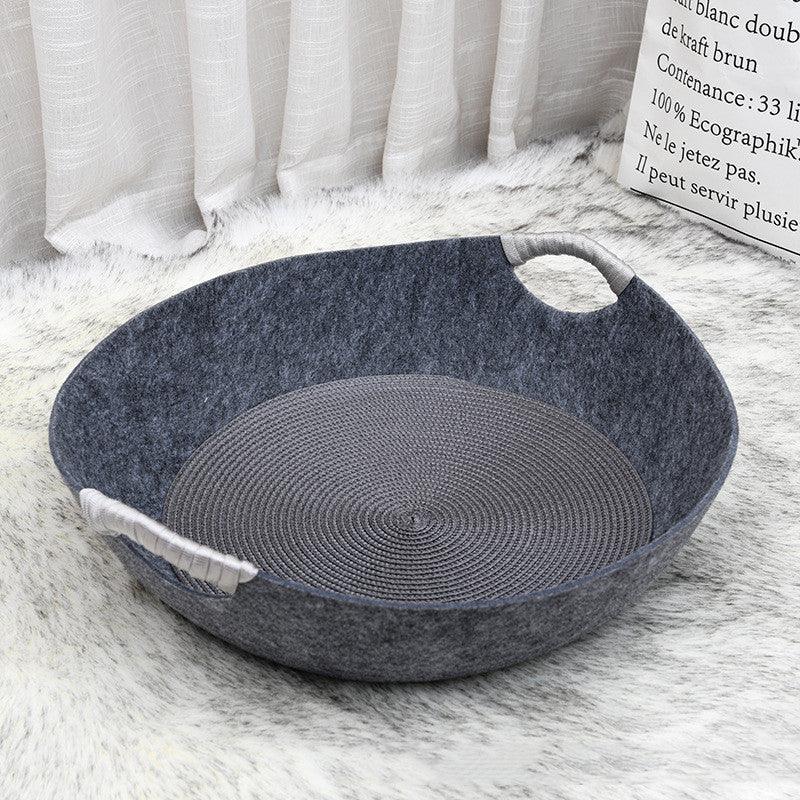 Creative Felt Pan Style Pet Cat Litter - Dog Hugs Cat