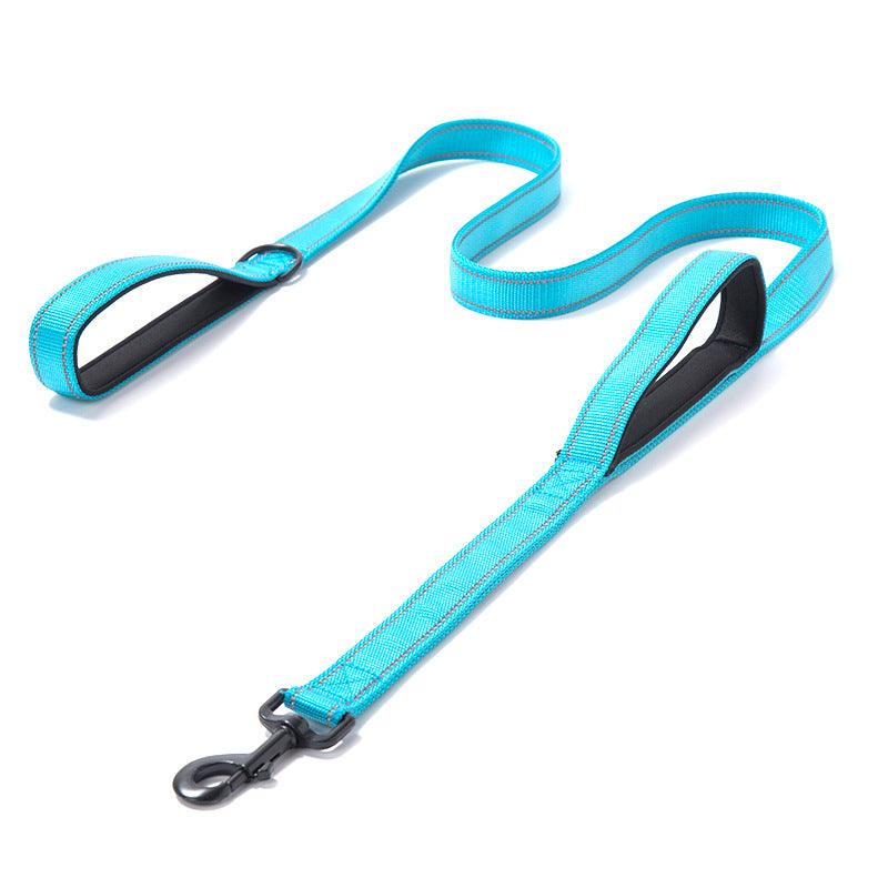 Pet Products Leash Leash Nylon Double Thickened Reflective Dog Leash - Dog Hugs Cat