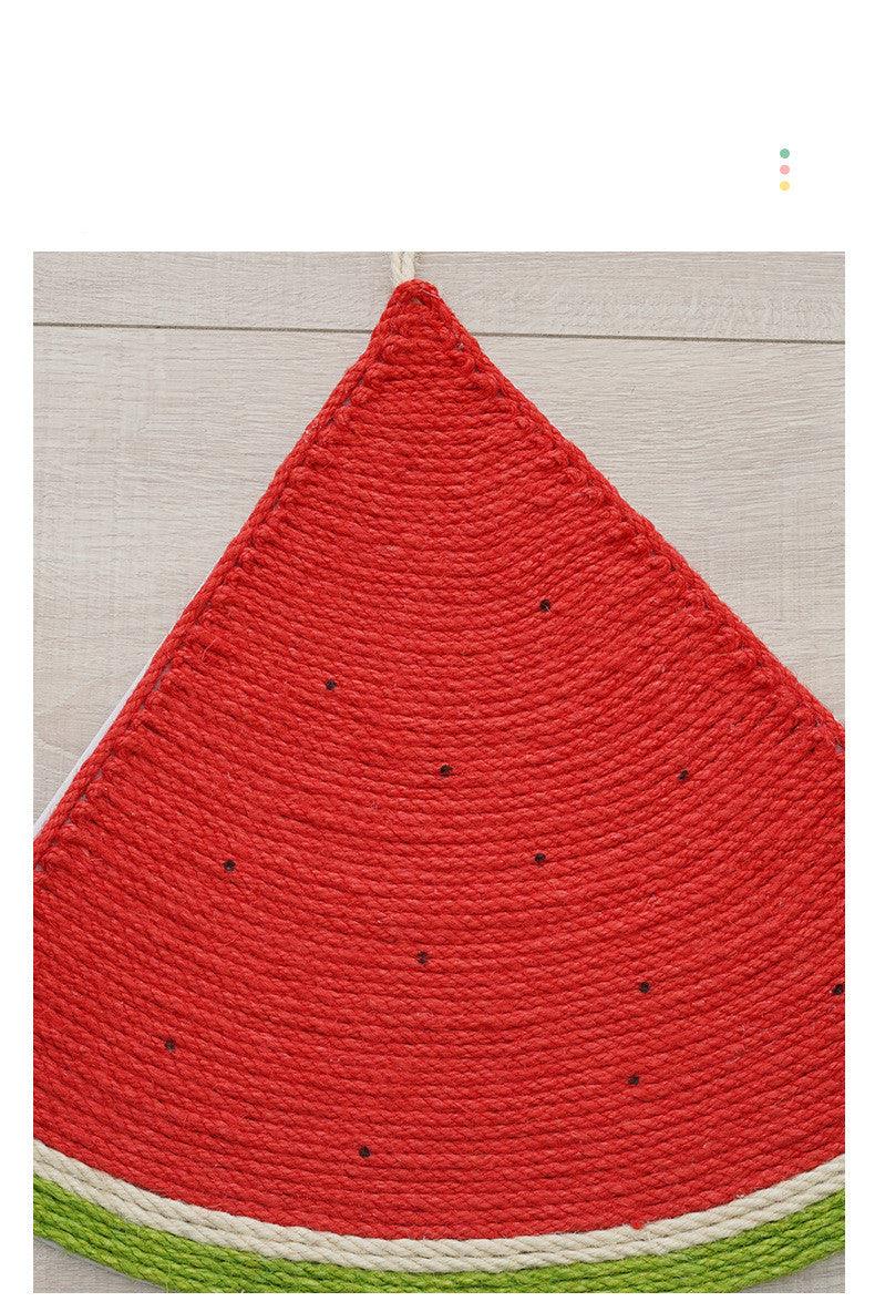 Cat Supplies Watermelon Cat Linen Mat Cat Daily Necessities Sisal Cat Claw Board - Dog Hugs Cat