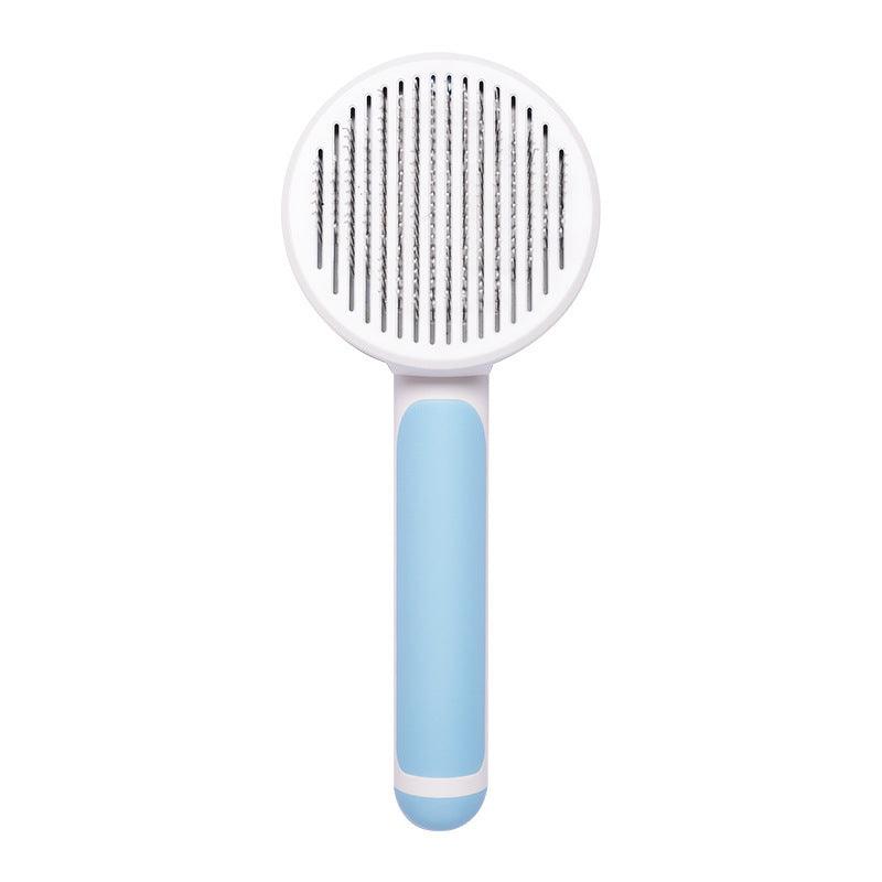 New Pet Cat Brush Hot Selling Hand-Held Steel Wire Self-Cleaning Comb Looper For Hair Removal - Dog Hugs Cat