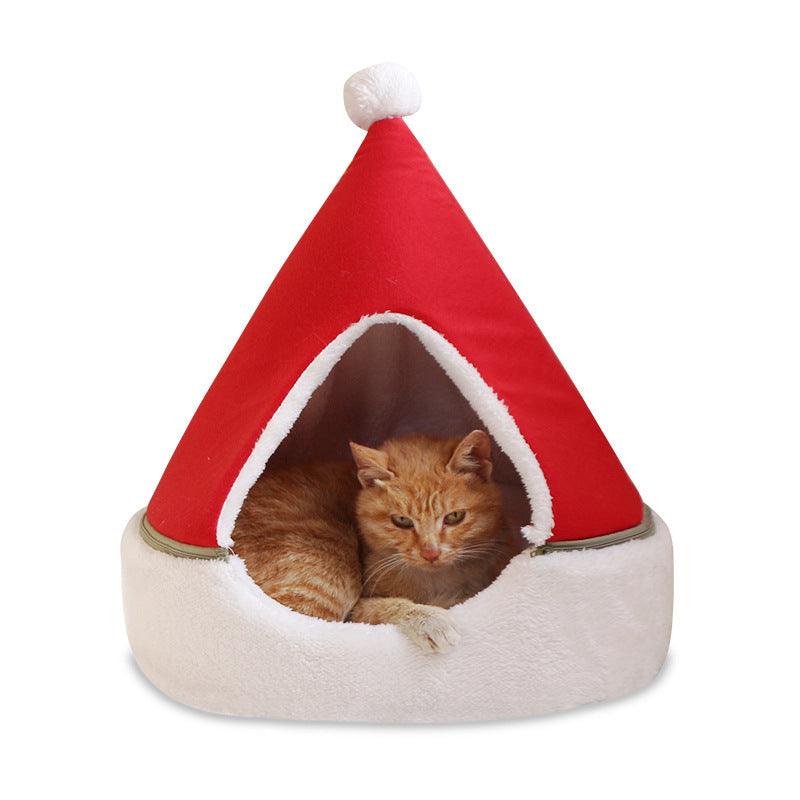 Christmas Tree Pet Bed Winter Warm Pet Nest Cat House Dog Pet Supplies - Dog Hugs Cat