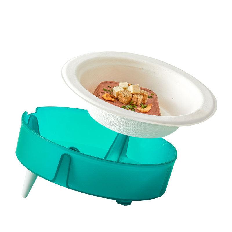 Cat Disposable Food Bowl Replaceable Portable Bowl Dog Feeders Cat Bowls Bowl Holder Eco-Friendly Paper Bowl - Dog Hugs Cat
