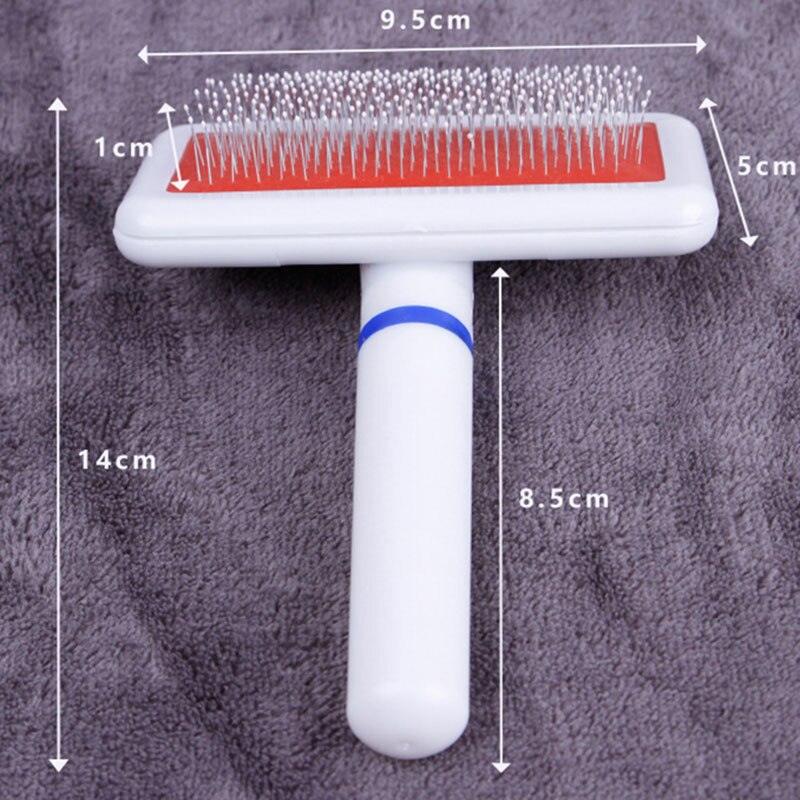 Fur Collar White Needle Comb Dog Grooming Comb With Protection Head Cat Dog Brush Brush Plastic Handle Airbag Needle Comb - Dog Hugs Cat