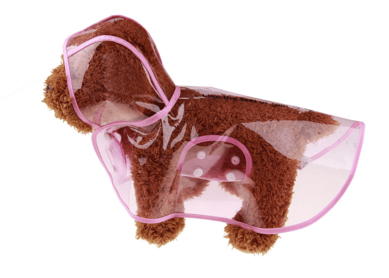 1Pc Transparent Waterproof Dog Clothes Transparent Rain Coat Pet Clothes Puppy Raincoat Hoody Clothing For Dogs - Dog Hugs Cat