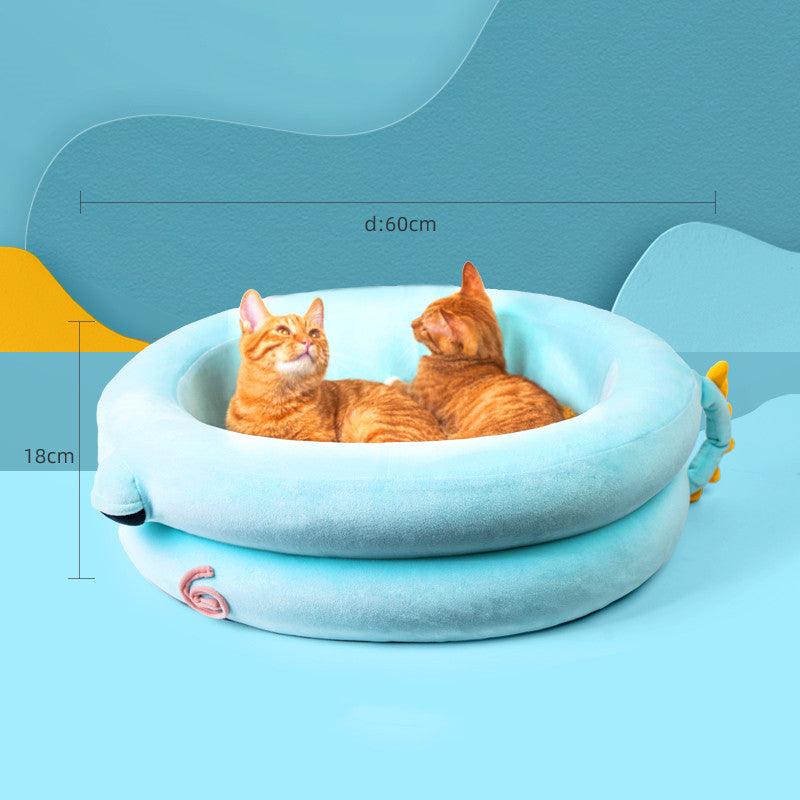 Cat Bed Winter Warm Dog Kennel Pet Kennel - Dog Hugs Cat