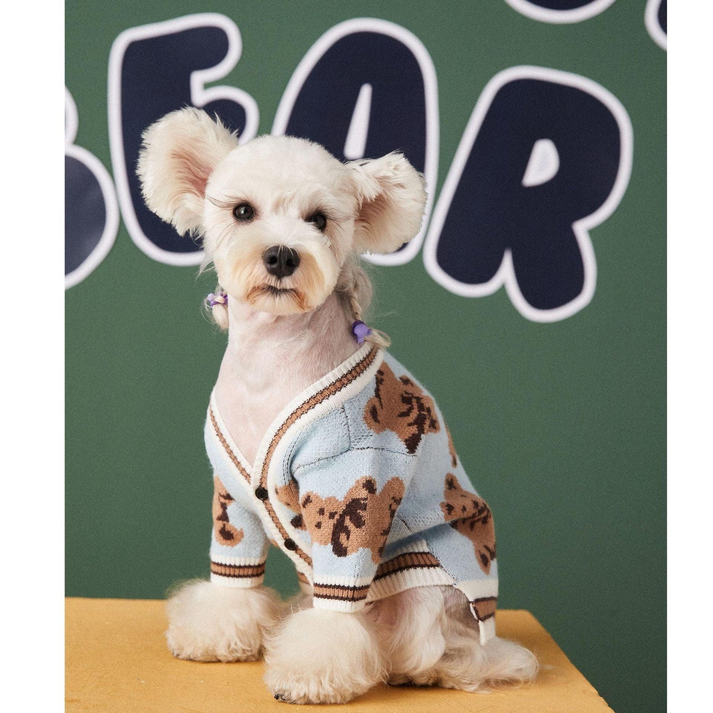 Dog Cat Sweater Preppy Style V-Neck Striped Vest Pet Puppy Winter Warm Clothes Apparel For Dogs Cats - Dog Hugs Cat