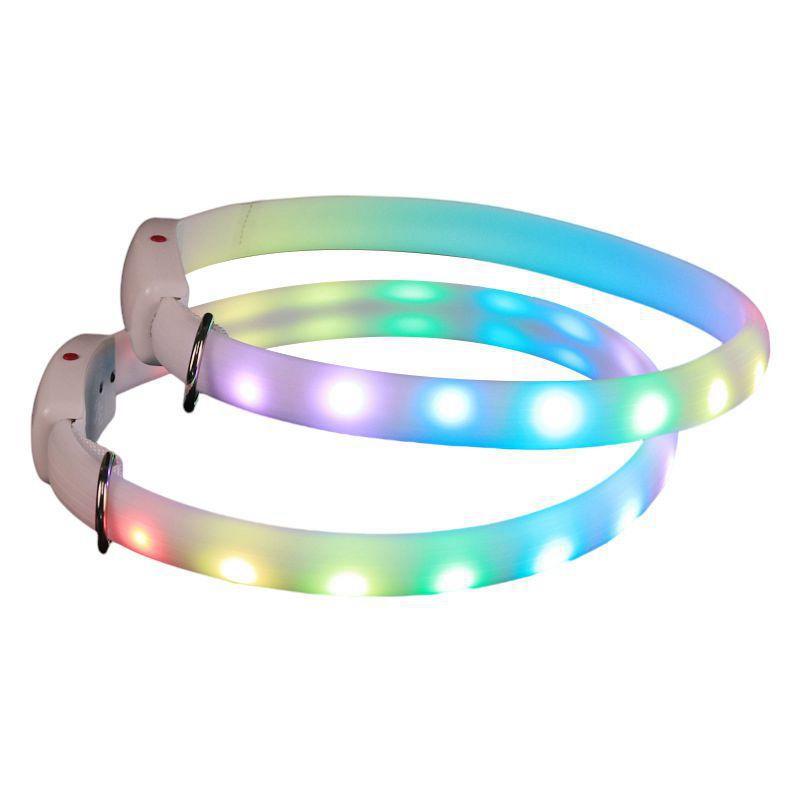 Usb Rechargeable Pet Dog Led Glowing Collar Pet Luminous Flashing Necklace Outdoor Walking Dog Night Safety Collar - Dog Hugs Cat