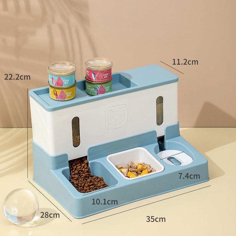 Automatic Pet Feeder with Continuous Water Refilling - Dog Hugs Cat