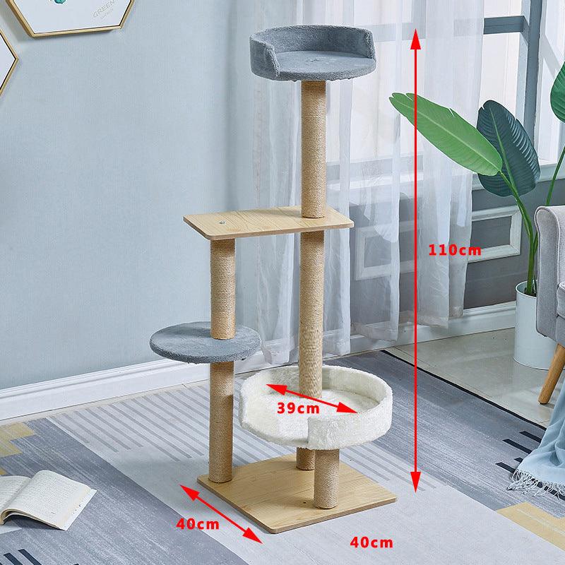 Cat Climbing Frame Nest Tree Integrated Space Capsule Sisal Wood - Dog Hugs Cat