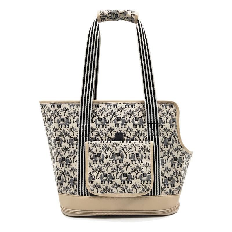 Cat And Dog Travel Light Portable Shoulder Bag Out Light And Breathable Mesh - Dog Hugs Cat