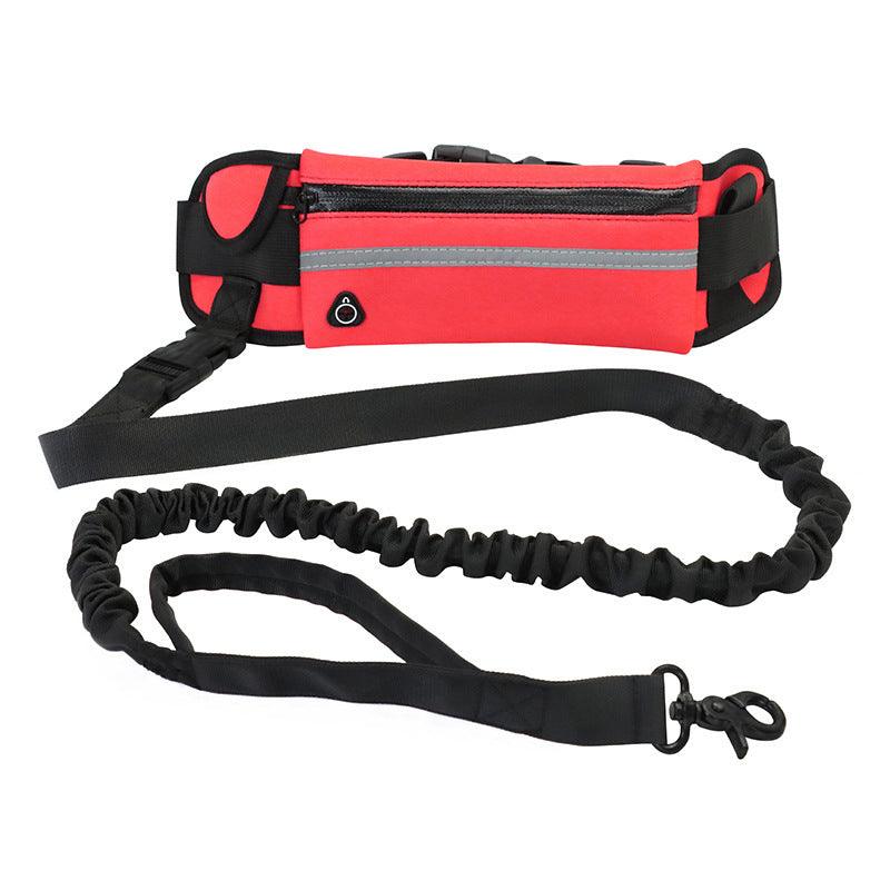 Hands Free Dog Leash Pet Walking And Training Belt With Shock Absorbing Bungee Leash For Up To 180Lbs Large Dogs Phone Pocket And Water Bottle Holder - Dog Hugs Cat