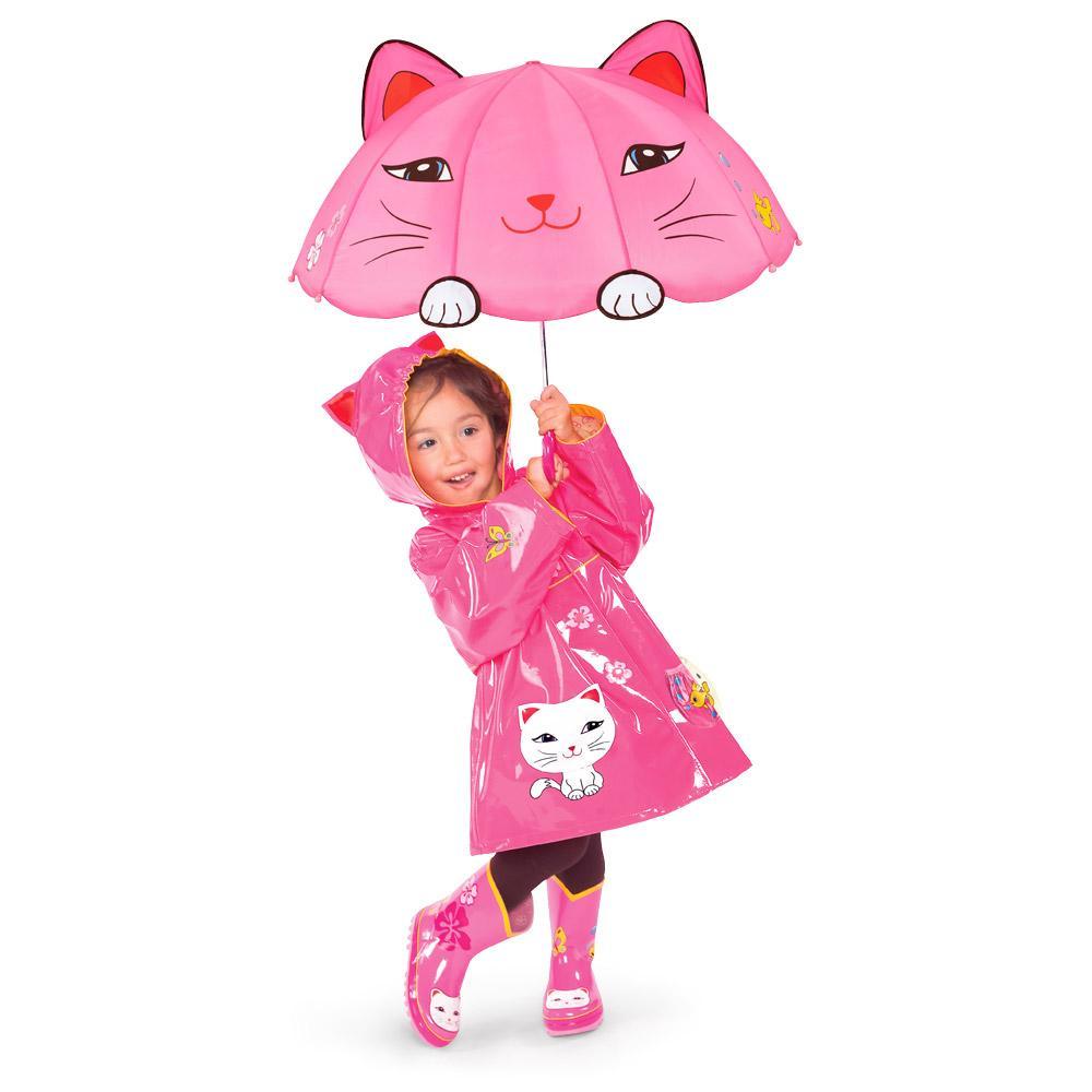 Kidorable Lucky Cat Child-Sized Nylon Umbrella with Tail Handle