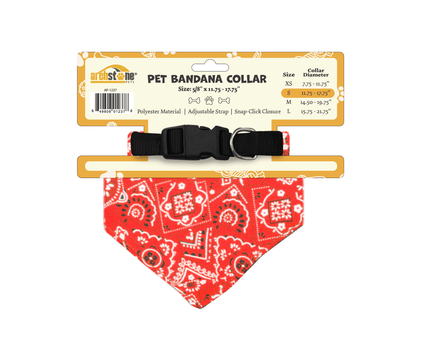 Western-Themed Pet Bandana Collar in Red and Blue