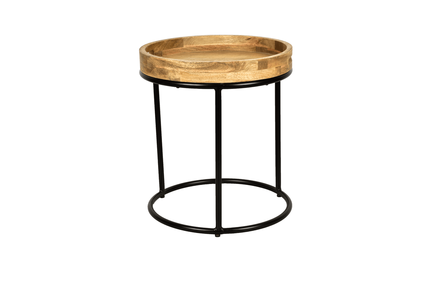 Arrigo Handmade Mango Wood Tray Top End Table