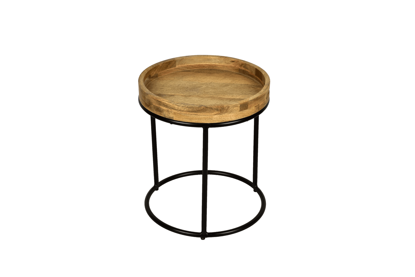 Arrigo Handmade Mango Wood Tray Top End Table